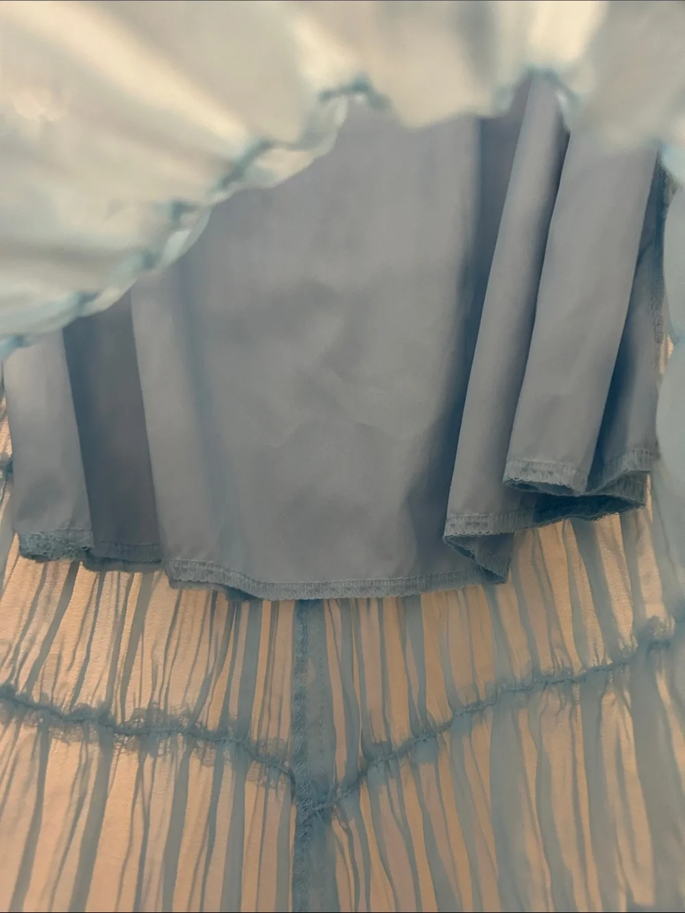 Light Blue Ruffled Maxi Skirt - Picture 4 of 4
